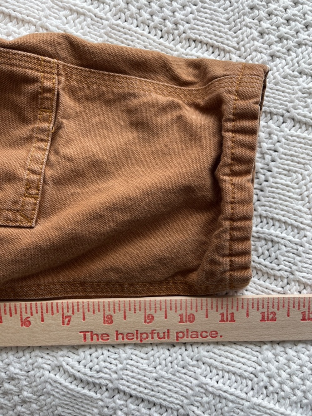 Carhartt Kids' Canvas Bib Overall Flannel-Lined in Carhartt Brown Sz 2T - Picture 6 of 10